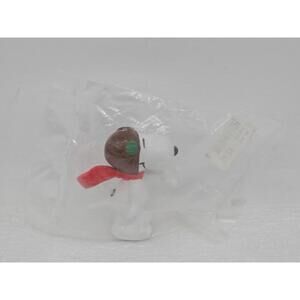 Vintage Snoopy Figure 2" PVC Figurine Flying Ace Fighter Pilot New